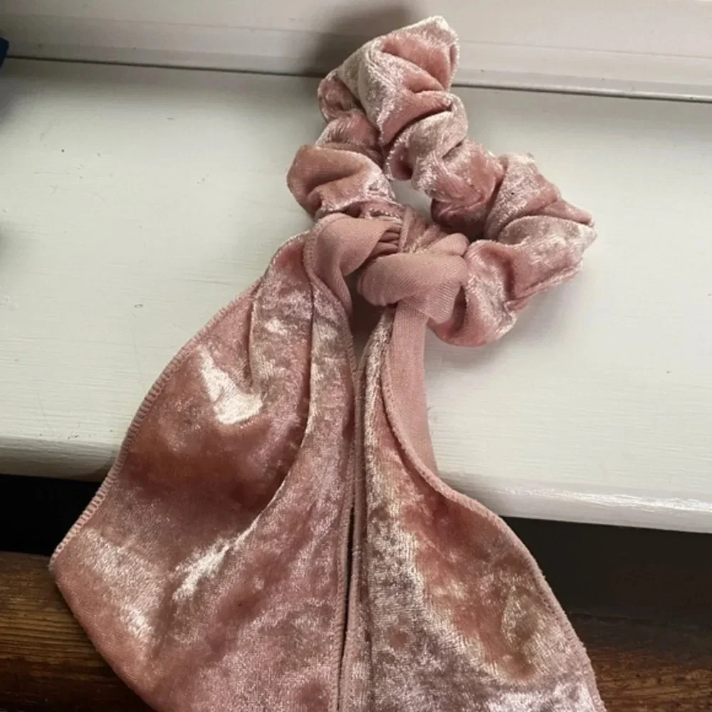 Anthropologie Pink Velvet Scrunchie